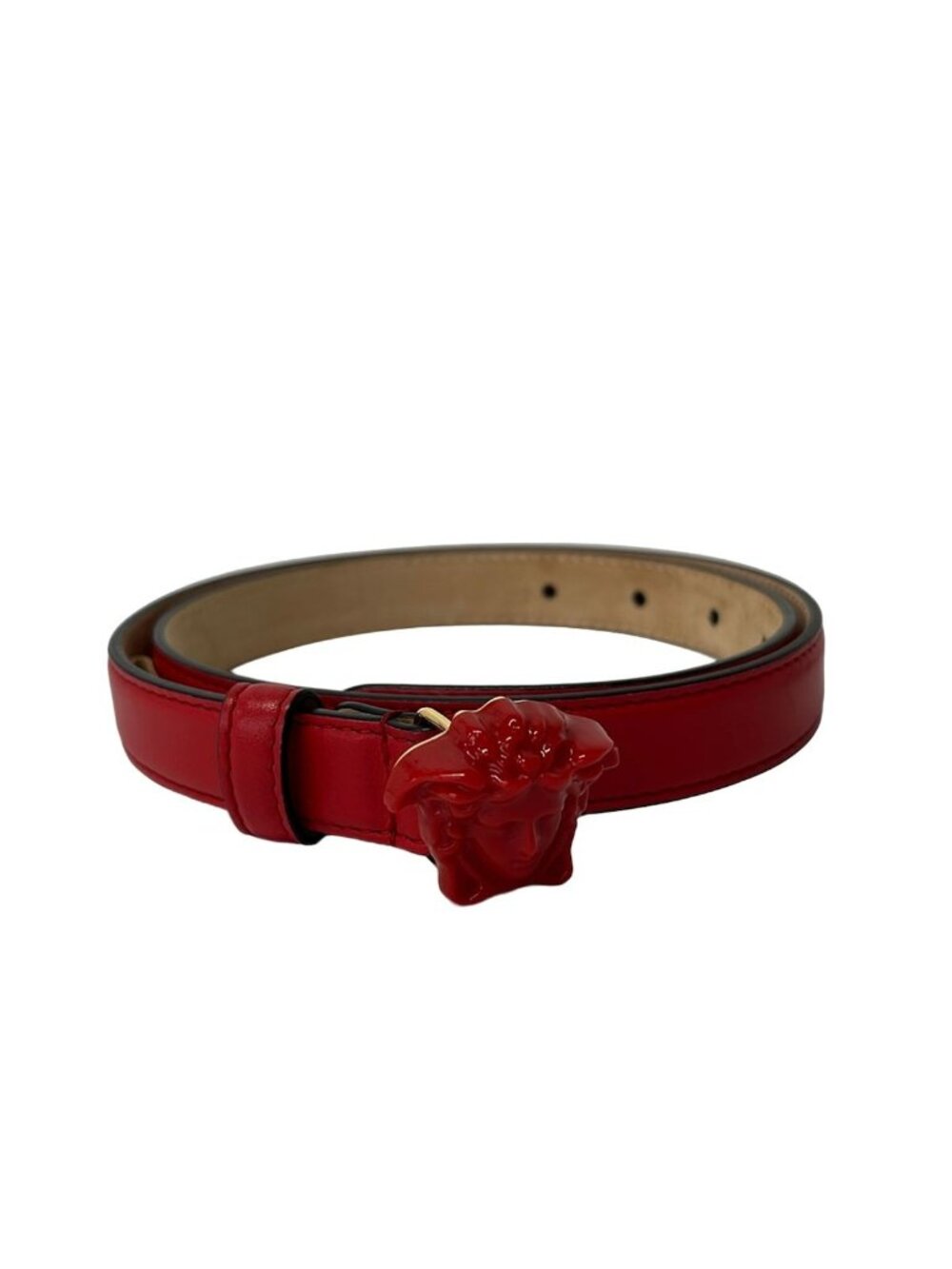 Versace Belt 70/28 Red Medusa Leather